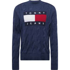 Svetr Tommy Jeans námořnická modř / tmavě modrá / červená / bílá