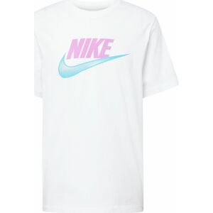 Tričko 'FUTURA' Nike Sportswear světlemodrá / růžová / bílá