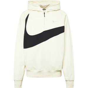 Sportovní mikina Nike Sportswear černá / barva bílé vlny