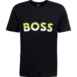 Tričko BOSS Green světle zelená / černá / bílá