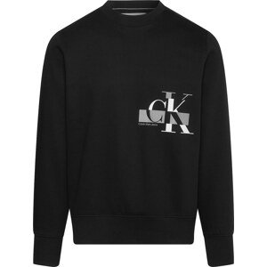 Mikina Calvin Klein Jeans šedá / černá / bílá