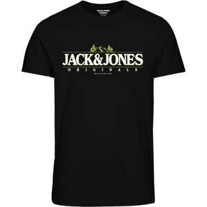 Tričko 'MEDIAN' jack & jones zelená / černá / bílá