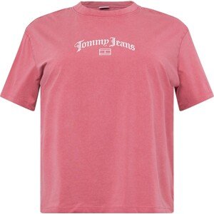 Tričko Tommy Jeans Curve starorůžová / bílá
