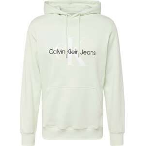 Mikina Calvin Klein Jeans světle zelená / černá / bílá