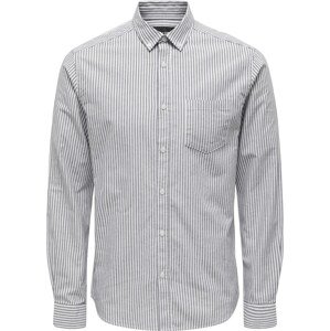Košile 'Alvaro' Only & Sons šedá / bílá