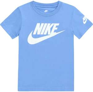 Tričko 'FUTURA EVERGREEN' Nike Sportswear světlemodrá / bílá