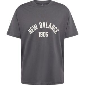 Tričko New Balance tmavě šedá / bílá