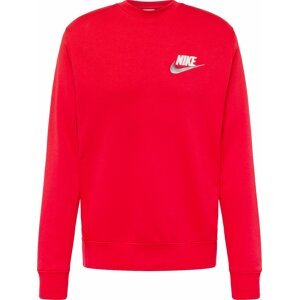 Mikina Nike Sportswear stříbrně šedá / červená / bílá