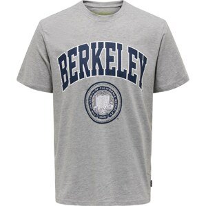 Tričko 'BERKELEY' Only & Sons modrá / šedý melír / bílá