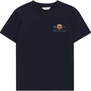Tričko Gant námořnická modř / šedá / oranžová
