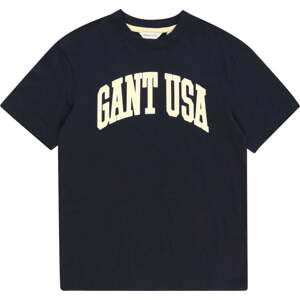 Tričko Gant noční modrá / pastelově žlutá