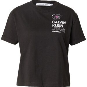 Tričko Calvin Klein Jeans pink / černá / bílá