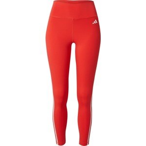 Sportovní kalhoty 'Train Essentials 3-Stripes High-Waisted' adidas performance červená / bílá