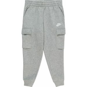 Kalhoty Nike Sportswear šedá / bílá