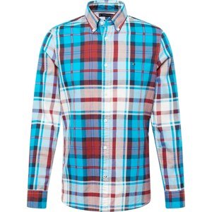 Košile Tommy Hilfiger aqua modrá / burgundská červeň / bílá