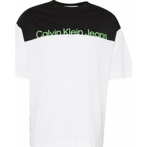 Tričko Calvin Klein Jeans zelená / černá / bílá