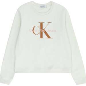 Mikina Calvin Klein Jeans bronzová / růžová / offwhite