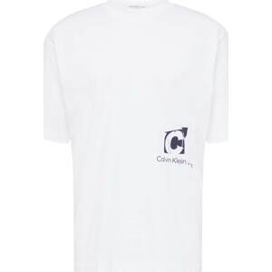 Tričko 'CONNECTED LAYER LANDSCAPE' Calvin Klein Jeans černá / bílá