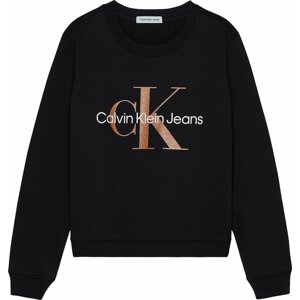 Mikina Calvin Klein Jeans oranžová / černá / bílá