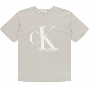 Tričko Calvin Klein Jeans šedý melír / bílá