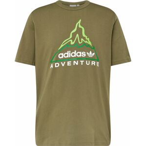 Tričko 'Adventure Graphic' adidas Originals olivová / světle zelená / bílá