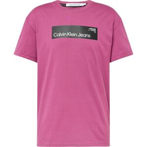 Tričko Calvin Klein Jeans fialová / černá / bílá