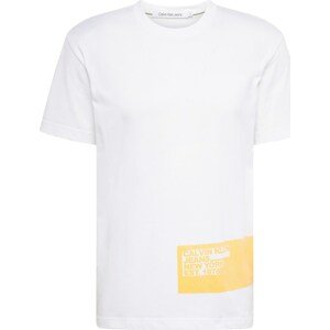 Tričko 'STENCIL' Calvin Klein Jeans žlutá / bílá