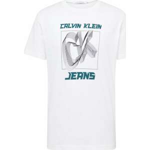Tričko Calvin Klein Jeans tmavě modrá / petrolejová / bílá