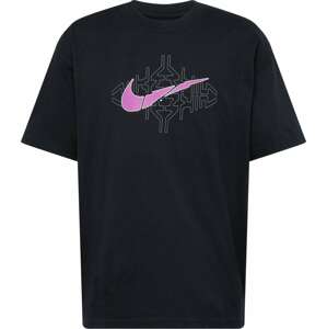 Tričko Nike Sportswear fialová / černá / offwhite