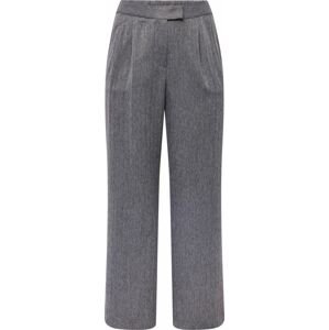 Kalhoty se sklady v pase Vero Moda Curve šedý melír