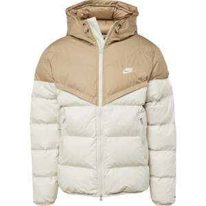 Zimní bunda Nike Sportswear khaki / barva bílé vlny