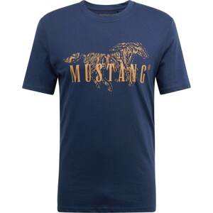 Tričko 'ALEX' mustang marine modrá / hnědá