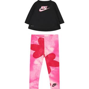 Joggingová souprava Nike Sportswear pink / červená / černá