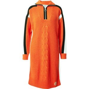 Úpletové šaty 'Rochester' Sportalm Kitzbühel oranžově červená / černá / bílá