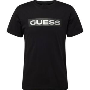 Tričko Guess hnědá / černá / bílá