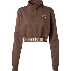 Mikina Nike Sportswear hnědý melír / zlatá