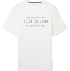 Tričko Tom Tailor kouřově modrá / bílá