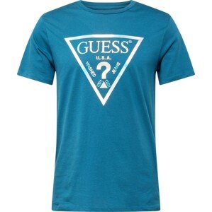 Tričko Guess modrá / bílá