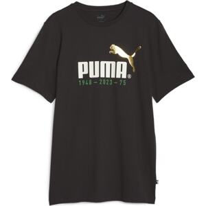 Tričko 'No. 1 Logo Celebration' Puma zlatě žlutá / petrolejová / černá / bílá