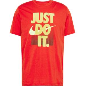 Tričko Nike Sportswear karamelová / jasně oranžová / červená / bílá