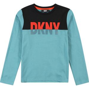 Tričko DKNY světlemodrá / oranžová / černá