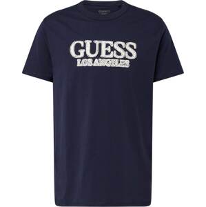 Tričko 'LOS ANGELES' Guess béžová / námořnická modř / bílá