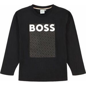 Tričko BOSS Kidswear černá / bílá