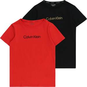 Tričko Calvin Klein Jeans zlatě žlutá / jasně červená / černá