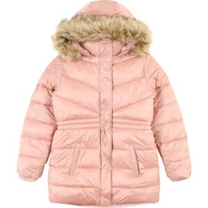 Zimní bunda Abercrombie & Fitch pastelově růžová