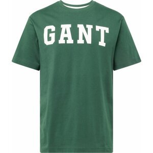 Tričko Gant tmavě zelená / bílá