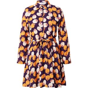 Košilové šaty Compania Fantastica tmavě fialová / jasně oranžová / růžová / bílá