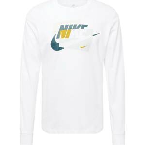 Tričko 'CONNECT' Nike Sportswear hořčicová / světle šedá / petrolejová / bílá