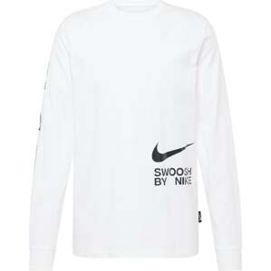 Tričko 'BIG SWOOSH' Nike Sportswear černá / bílá