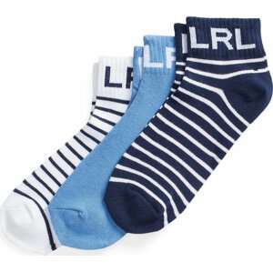 Sada 3 párů dámských vysokých ponožek Lauren Ralph Lauren Strp Qtr 3pk 454903933001 Asst